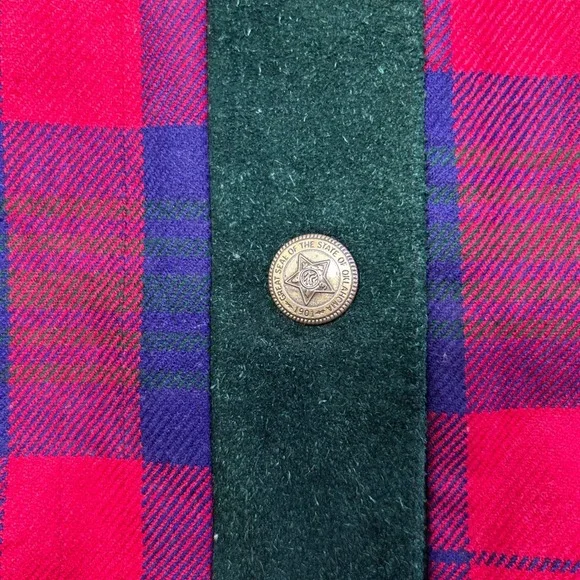Vintage Mona Mode Suede Wool Plaid Button Front A-Line Skirt Size 10‎ Patchwork - Picture 7 of 7